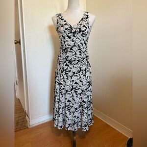 The Limited Black and White Floral Midi Dress